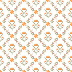 Hashtag CADS floral block print. Batik design, Ajrakh print, hand draw pattern. EPS files format. 