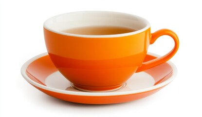 Orange teacup and saucer (1)