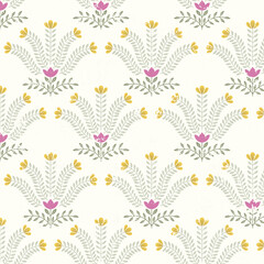 Hashtag CADS floral block print. Batik design, Ajrakh print, hand draw pattern. EPS files format. 