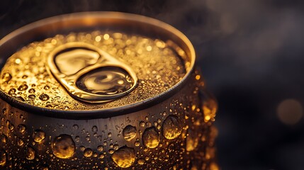 Golden Hour: A Close-Up of a Refreshing Cold Drink