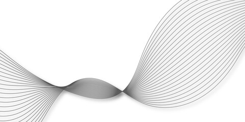Fototapeta premium Frequency flow isolated science curve energy blend white and gray web technology smooth futuristic line.Abstract wave line for brochure, flyer, banner, template, wallpaper background with wave design.