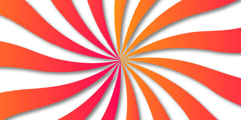 Retro vintage horizontal background with colorful. Simple Gradient Groovy Rays Of Comic Style Swirl Sunburst. Stripes sunburst rotating motion. 