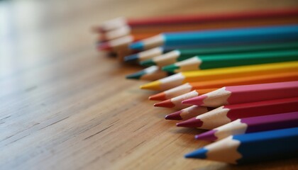Sharpened colored pencils in vibrant colors, representing creativity