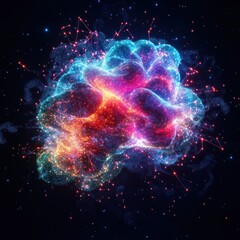 Glowing Neural Network Deep Learning Concept Energetic Data Stream Artificial Intelligence Connection