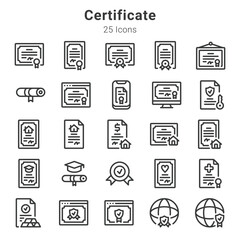 25 icon collections about certificate and related topics