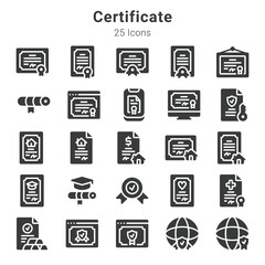25 icon collections about certificate and related topics