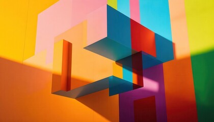 Vibrant Colorful Abstract Geometric Shapes Art