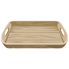 Cartoon Food Tray Icon Vector Illustration of Salver on White Background