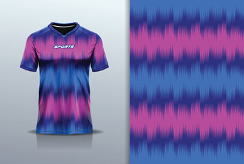 T-shirt mockup abstract texture grunge texture sport jersey design for football, soccer, racing, esports, running, in blue pink color