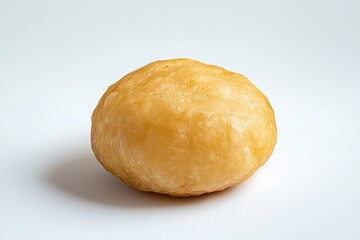 Fototapeta premium Baked bun in cozy studio lighting presents delicious treat isolated on clean white backdrop