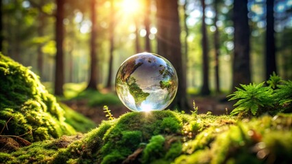 soap bubbles in the forest