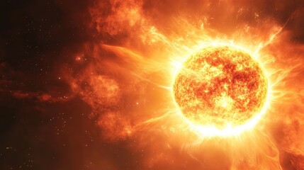 A radiant celestial sphere emits bright light into the expansive darkness