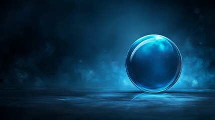 Mesmerizing blue sphere, a captivating display of light and transparency luminous