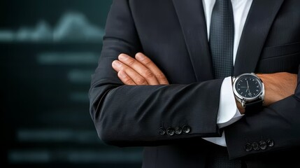Confident businessman in suit and tie, a portrait of professionalism authority in the corporate world