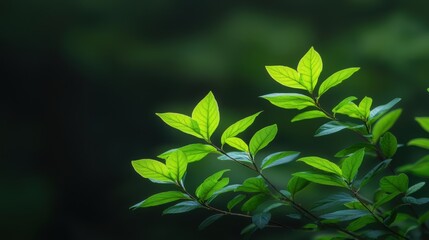 Obraz premium A close-up view of a plant's vibrant green leaves.