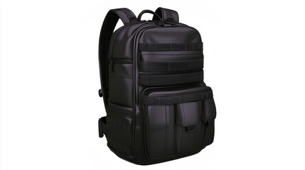 Naklejka premium Sleek Black Backpack for Everyday Use and Outdoor Adventures