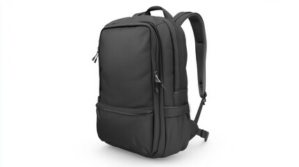 Naklejka premium Modern Black Backpack for Travel and Daily Use with Multiple Compartments