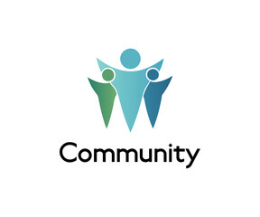 Abstract Community Logo Design Unity, People, Teamwork, Support