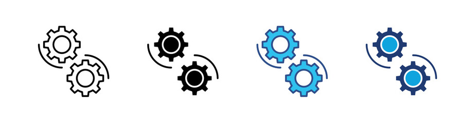 Setting Multi Style Icon Set Vector 