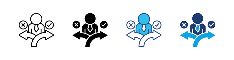 Decision Multi Style Icon Set Vector 