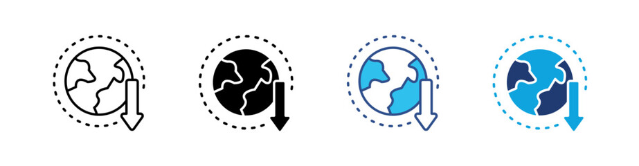 Save Multi Style Icon Set Vector 