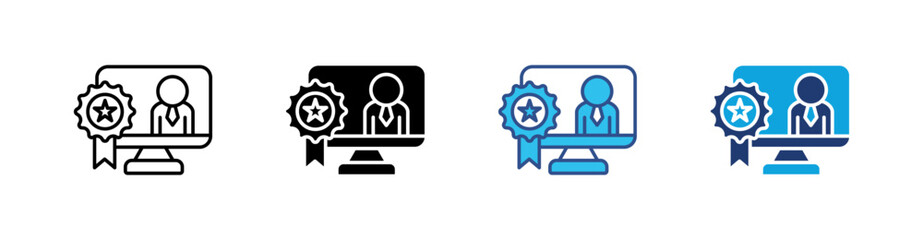 Badge Multi Style Icon Set Vector 
