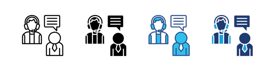 Customer Care Multi Style Icon Set Vector 