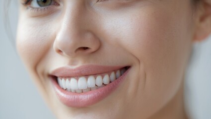 Closeup of a perfect smile showing healthy teeth.