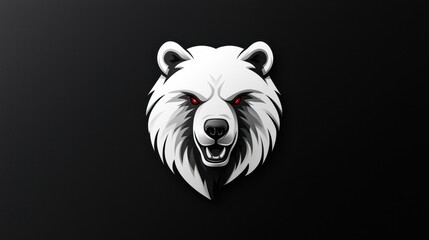 Pixel Art Roaring White Bear on Black Background
