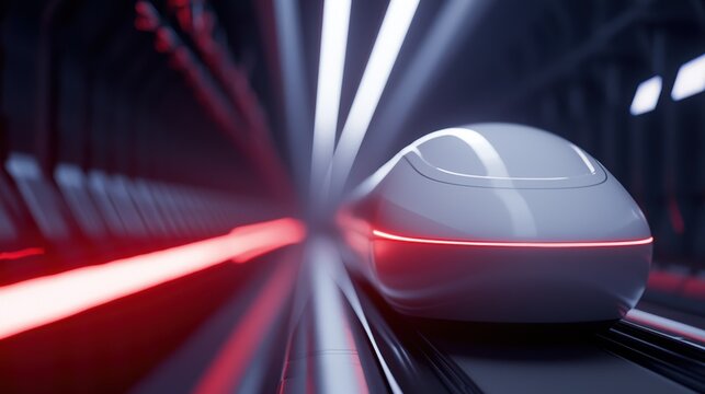Train Technology and Innovation Engineers working on the hyperloop propulsion system, showcasing the advanced technology behind this innovative mode of transportation.
