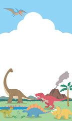 恐竜時代の情景フレーム © fuwari