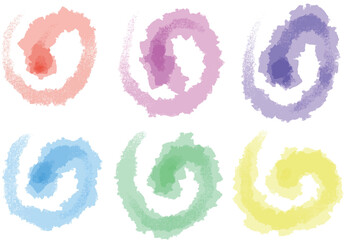 Set of watercolor stain. Spots on a white background. Watercolor texture with brush strokes. Gradients with overlay.