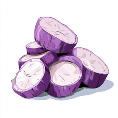 Purple Banana Slices: A Closeup Illustration