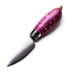 Purple Parsnip Knife on White Background