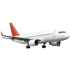 Obraz premium Airliner Airplane Flight Travel Journey Red Tail White Body, isolated on transparent background