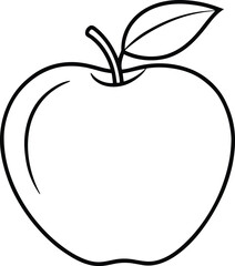 Simple Apple Outline Vector – Minimalist Fruit Illustration for Autumn and Fall Designs