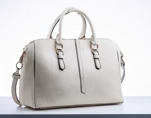 Large white handbag isolated on white background. Generated image