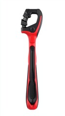 Red and Black Adjustable Wrench with Ergonomic Grip