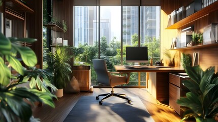 Fototapeta premium home office with a view