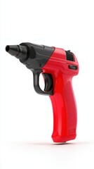 Red and Black Handheld Tool on White Background