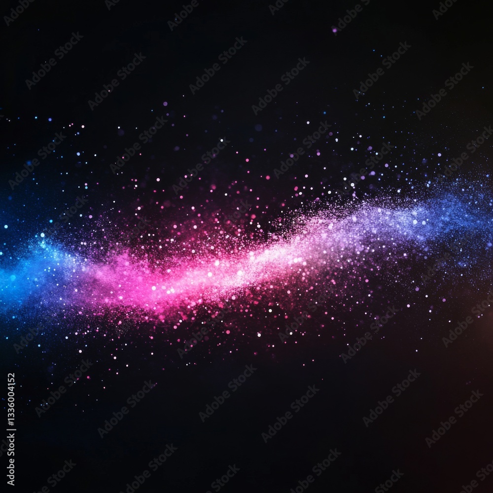 Aufkleber cosmic dust trail: a vibrant stream of sparkling particles against the backdrop of deep space, swirl