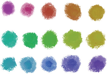 Set of watercolor stain. Spots on a white background. Watercolor texture with brush strokes. Gradients with overlay.