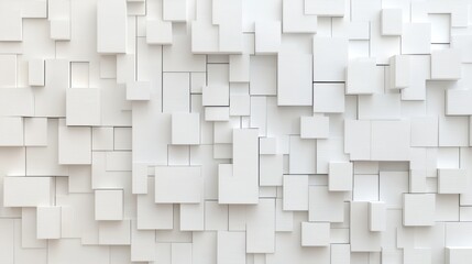 A 3D rendering of a white cube wall with a subtle gradient effect.