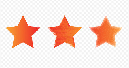 Red Star Symbol Vector Set.