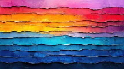 Abstract colorful layered paint strokes