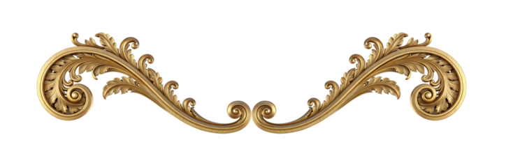 PNG Vintage golden decorative element isolated on a transparent background