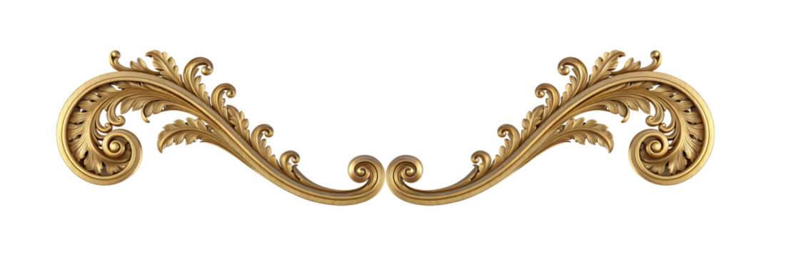 PNG Vintage golden decorative element isolated on a transparent background