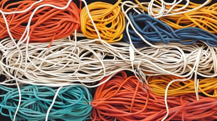 A pile of colorful wires in various colors.