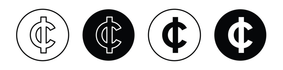 Cedi sign vectors icons graphics pack