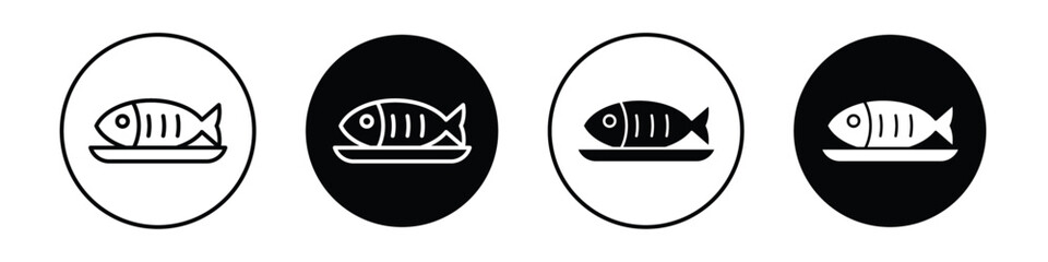 Cooked Fish vectors icons graphics pack